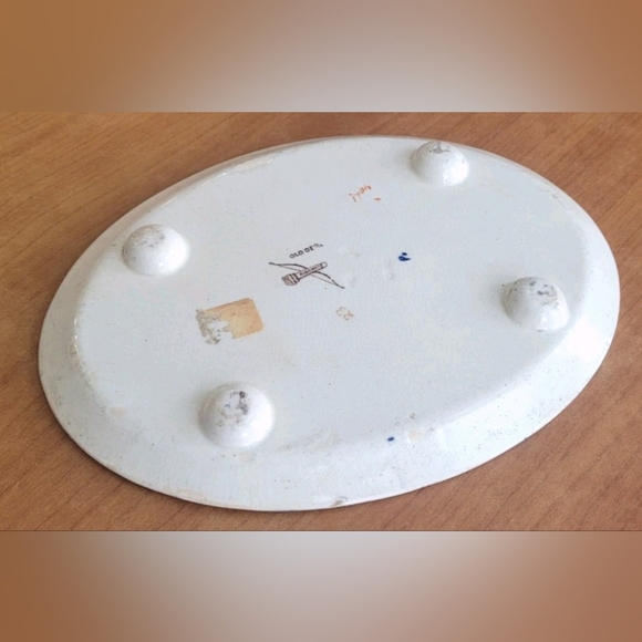 Antique estate plate - RIDGWAY STAFFORDSHIRE DERBY oval footed dish - Picture 4 of 5